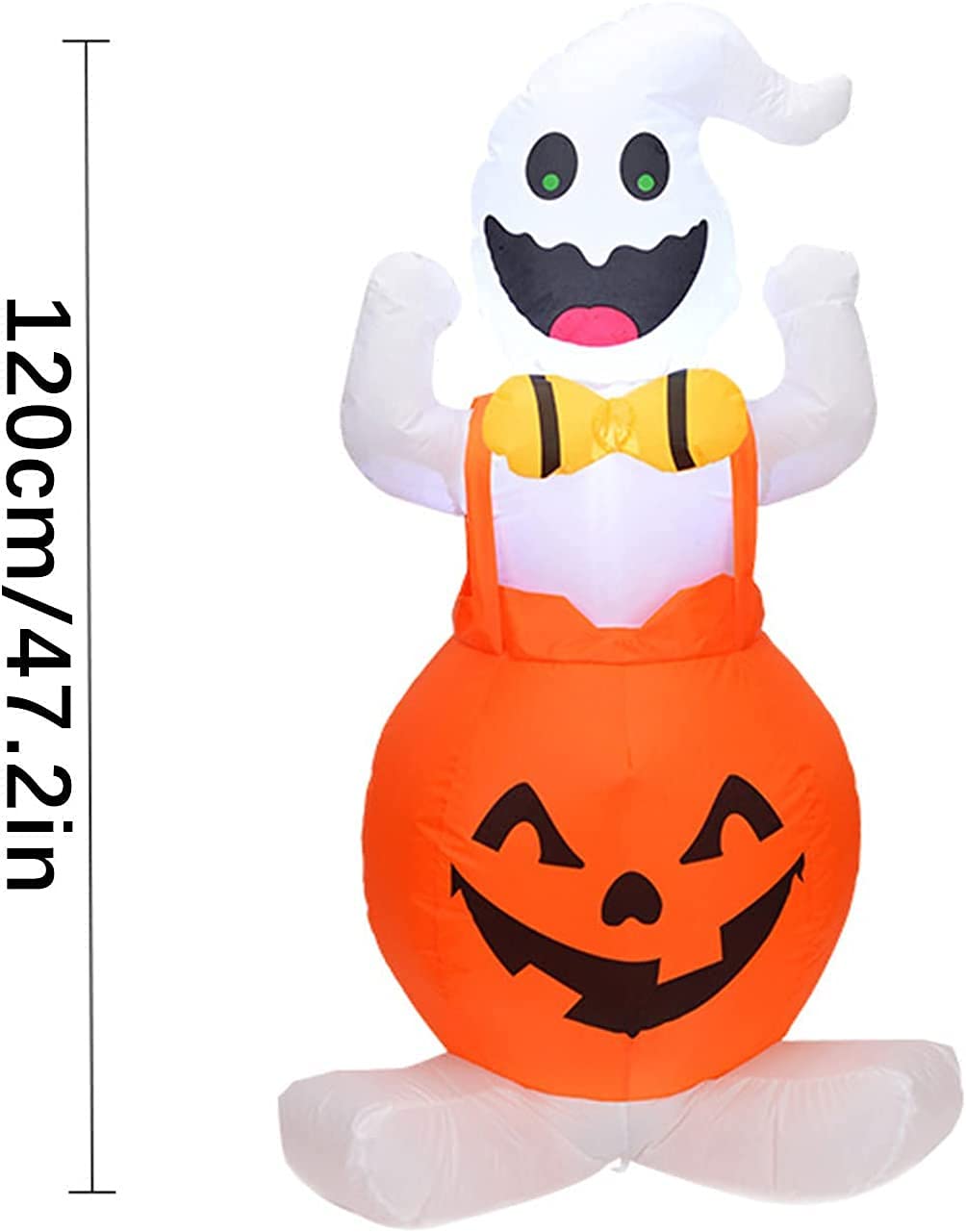N – A Halloween gonfiabile, zucca, fantasma, fantasma, decorazione a forma di zucca, fantasma, Halloween, integrata, a LED, lanterna a zucca, fantasma, gigante, per giardino, cortile