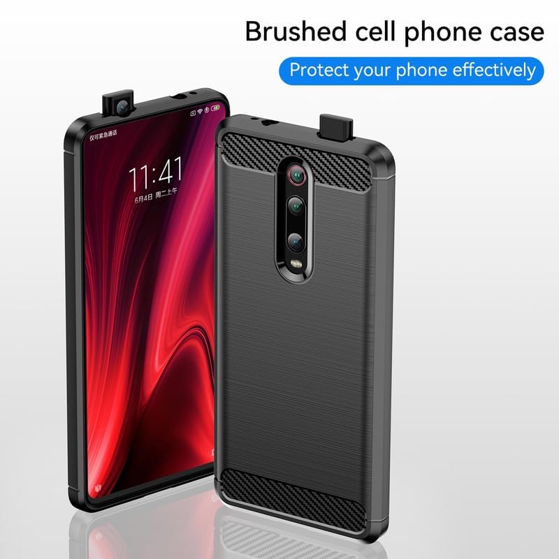 Image of Carbon Fibre Back Case Cover for Mi Redmi K20 / K20 Pro (Black)