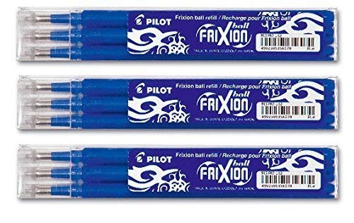 Pilot Frixion - Juego de recambios para bolígrafo (3 x 3 unidades), color azul