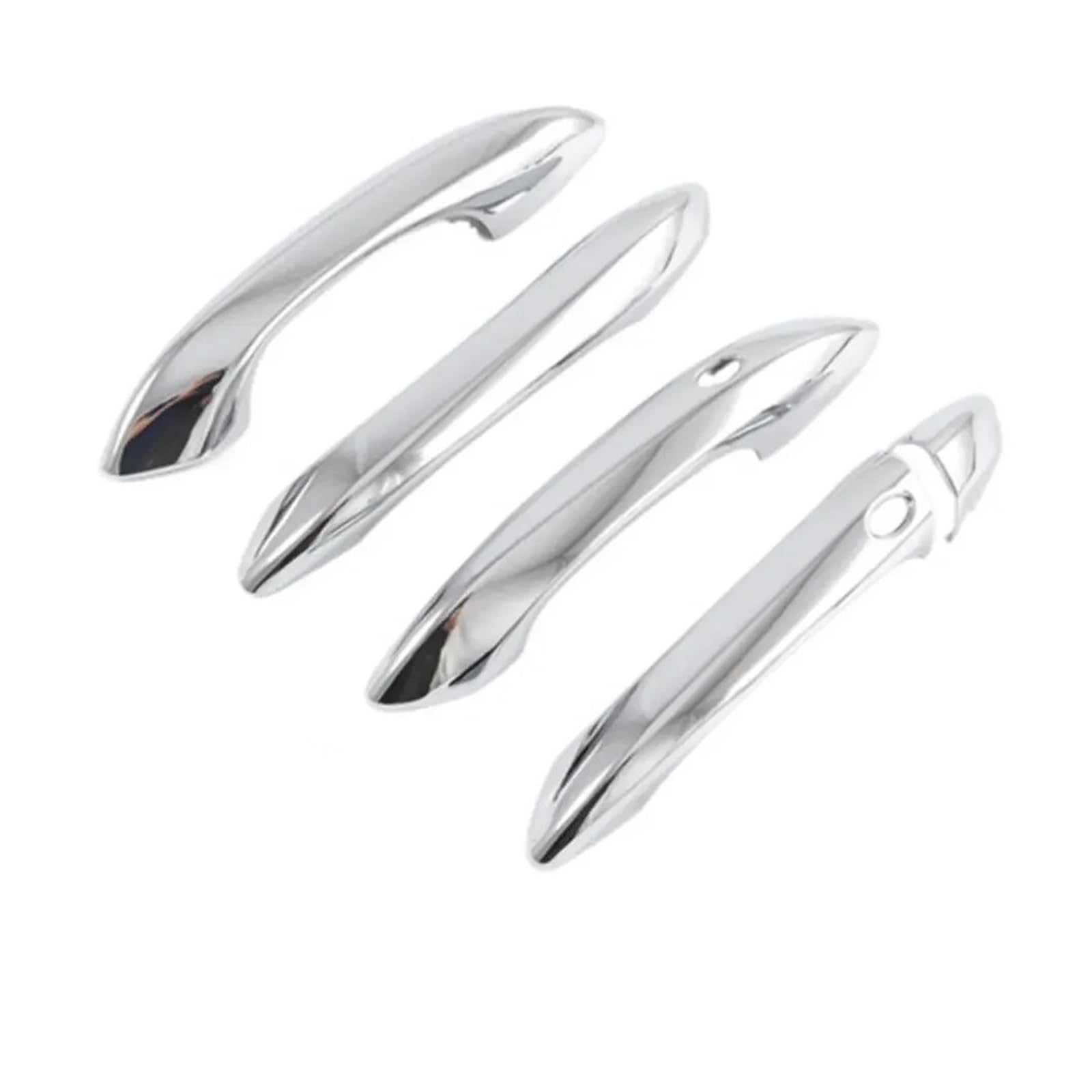 Sauanmnktp Chrome Silver Exterior Door Handle For Car For Hyundai For Tucson 2022 2023 Lhd Car Carbon Fiber Chrome Exterior Door Handle Moulding Cover Trim Decoration Abs(Chrome Silver)