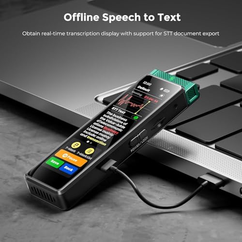 Image of 8GB Digital Voice Recorder with Playback, Innioasis R1 Full Touchscreen Voice Recorder with Bluetooth, Voice Activated Sound Audio Recorder Device with Mic Green