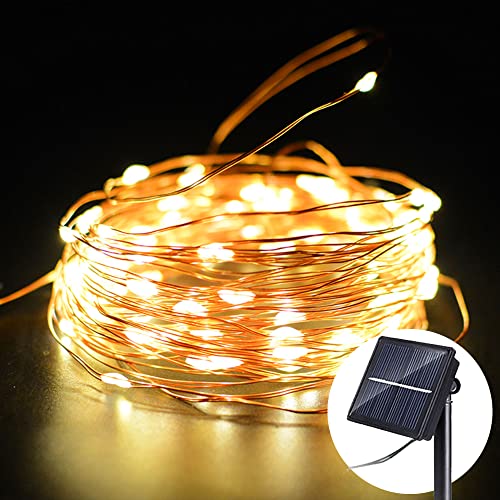 GMAXT Cadena de luces solares para exteriores, 22 m, 200 LED, alambre de cobre, luz blanca cálida, 8 modos IP65, impermeable, cadena de luces solares para exteriores, jardín, terraza Cover