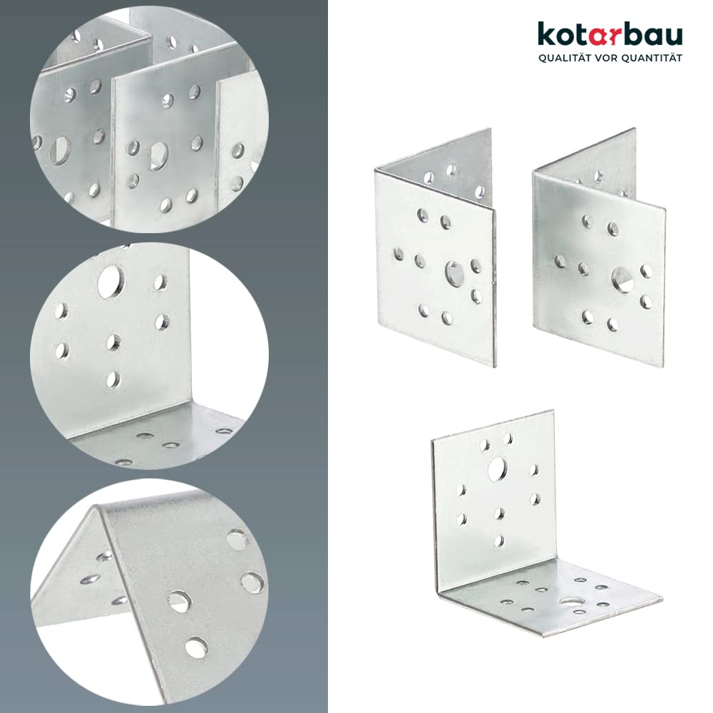 VHG Connettore Angolare Con Bordo, Set Da 15 Pezzi (50 X 50 X 1,5), 90 Gradi L, Staffe Angolari, Connettori In Legno Zincato, Rinforzo Per Angoli Di Costruzione In Legno Per Connettori - Foto 2