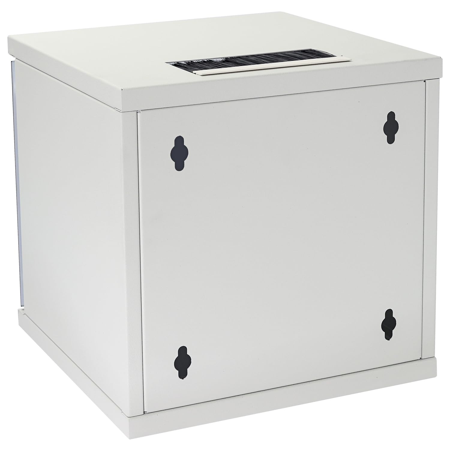 HMF 63406-07 Armadio di rete, armadio server 10 pollici | 6 U | profondità 300 mm | completamente assemblato | porta in vetro | grigio chiaro