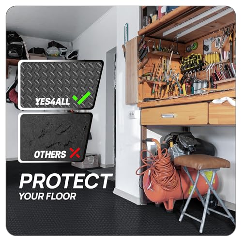 Yes4All EVA Interlocking Mats, Puzzle Floor Tiles, Foam Floor Padding with Border for Furniture, Home Space, Living Room, Garage 11 SQFT