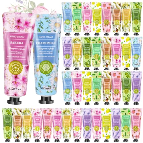 Crema de Manos((pack de 40 x 30ml)), Crema Manos para manos secas y agrietadas-Recupera las manos dañadas, reparadora no grasa con glicerina y vitamina E,rápida absorción, 24H Hidratación