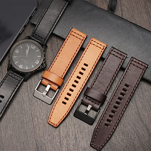 Bracelet rétro cuir véritable 24mm avec système de libération rapide - 2