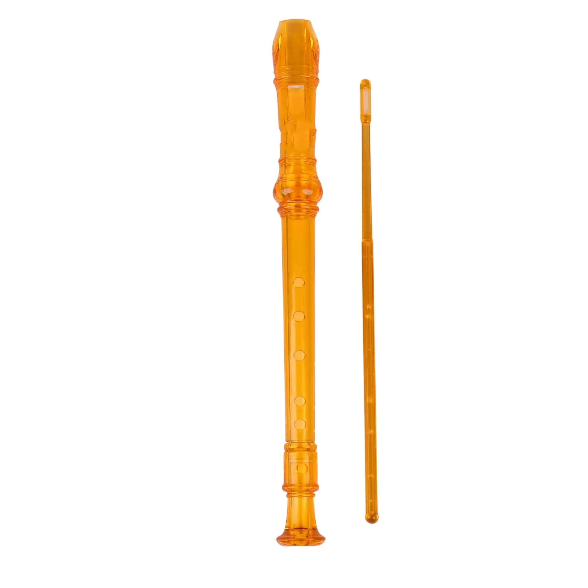 Flauta Dulce Instrumento Musical Grabadora De Plástico Con Bolsa Terciopelo Instrumento Soprano Para Principiantes Y Adultos Seis Orificios Ocho Tipo G(Golden Yellow)