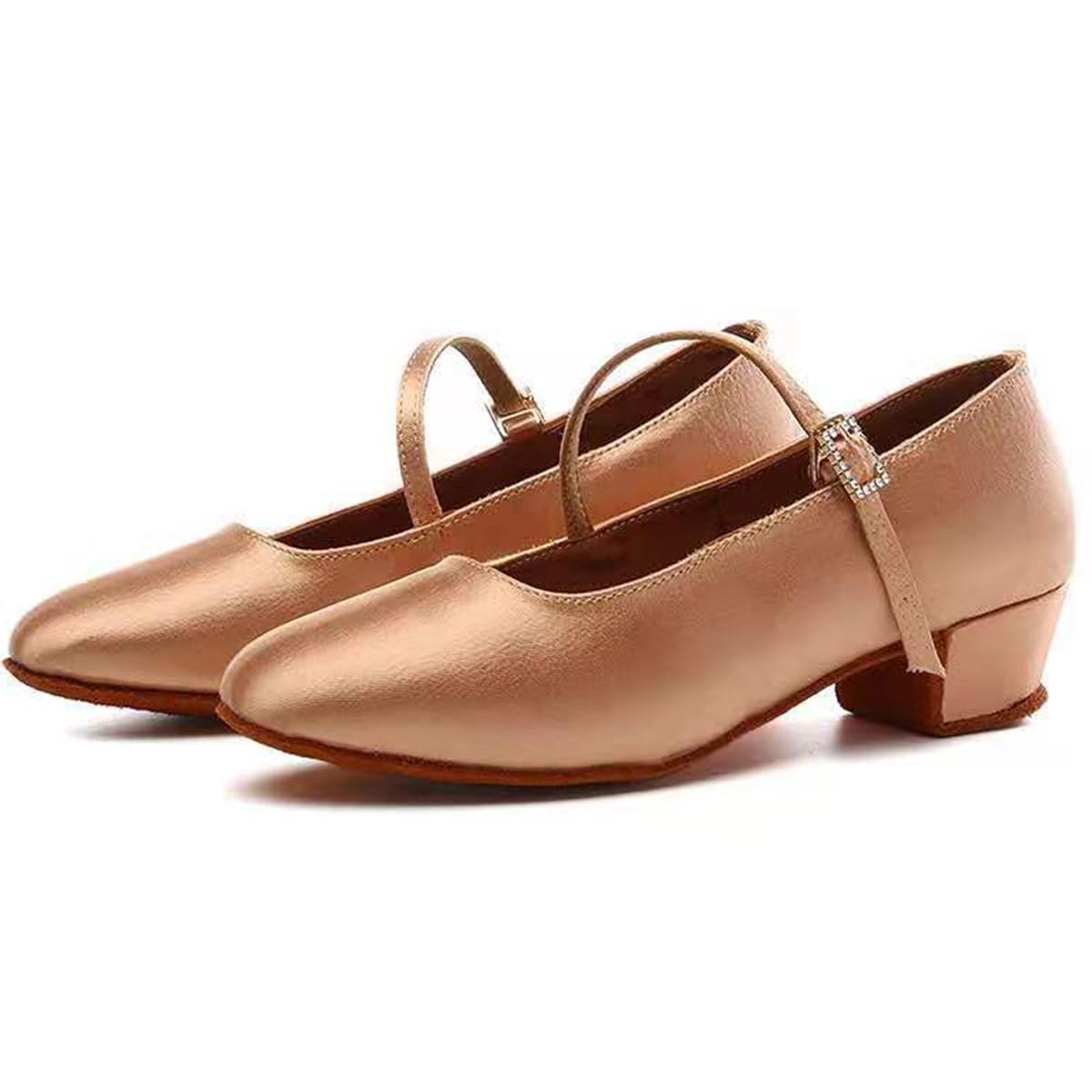 Zapatos de Baile Latino Mujer Cerrados Tango Zapatos de Baile Tango Salsa Bachata Moderno Vals con Tacón de 3.5cm Suela de Ante
