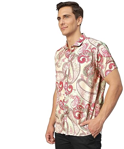 Image of Venisa Men's Cotton Blended Printed Casual Shirt