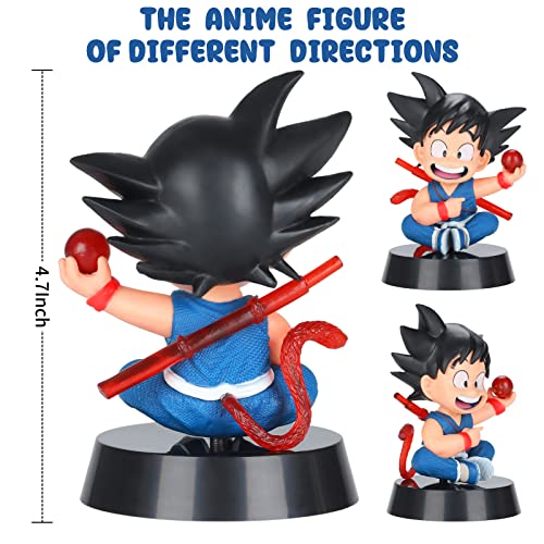 Image of Lenporl DBZ Dragon Ball Action Figure Toys with 1.4 Inch Crystal Stars Dragon Ball and Transparent Base, Goko Action Figure with Gift Box for Birthday Gifts
