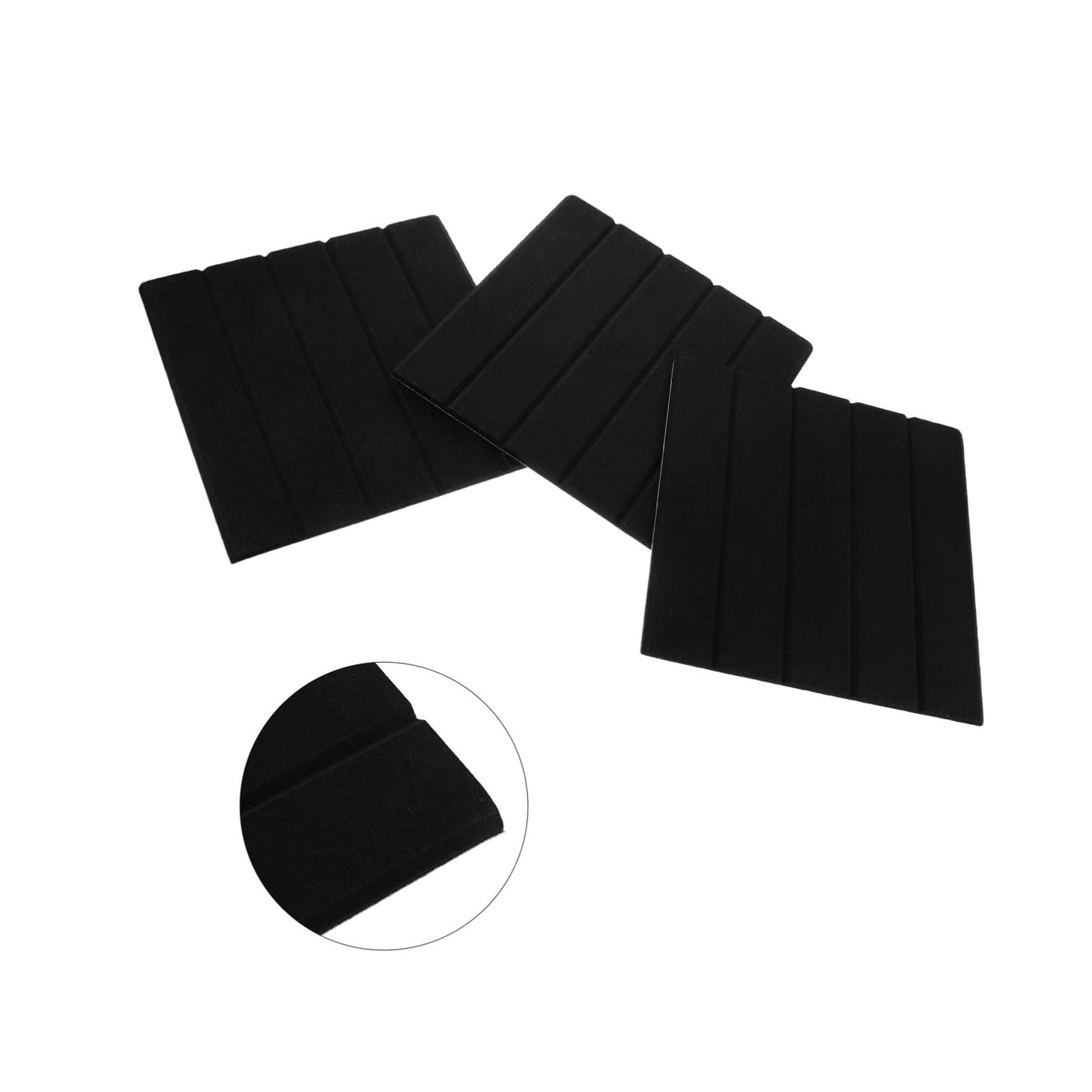 Kisangel 12 pezzi Pannelli Fonoassorbenti Autoadesivi Nero Verticale per Pareti Ufficio Studio Teatro Insonorizzanti e Decorativi con Assorbimento Sonoro Professionale