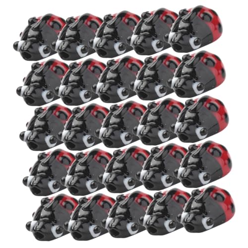 GRIRIW 50 piezas Cuentas DIY Diseño Mariquita Cuentas Estilosas para Manualidades y Joyería Perlas para Pulseras y Collares Color Rojo Intenso