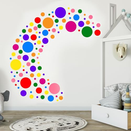 Colorful Polka Dot Wall Stickers for Kids Room Decor Coloured Boho Round Circle Polka Dot Wall Decal for Kids Bedroom Living Room,Classroom - Image 3