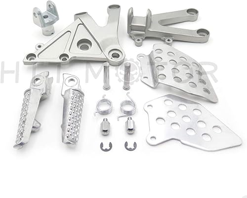 Miniatura 2 de HTTMT MT390-007-POLISH Soporte de clavijas de pie delantero plateado compatible con CBR 600 RR 2003-2006