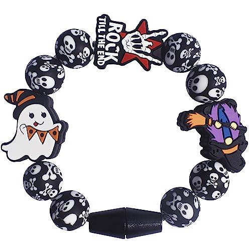 Image of BIGSPINACH Halloween Baby Toy Gothic Baby Teether Ring Baby Stuff Teething Toy (Skull)