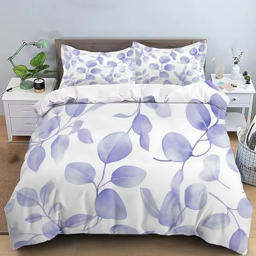 Housse de couette 200x200 anti-glissement fermeture éclair eucalyptus - 2