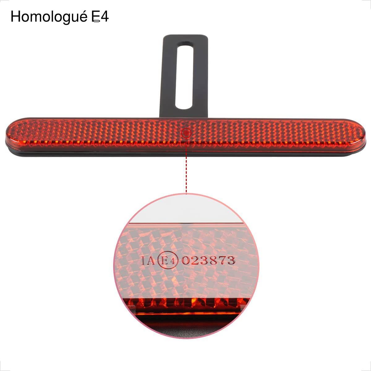 Réflecteur Arrière Moto GGUFAY - Rouge - 139x18mm - Homologué E - Pour Sécurité Nocturne