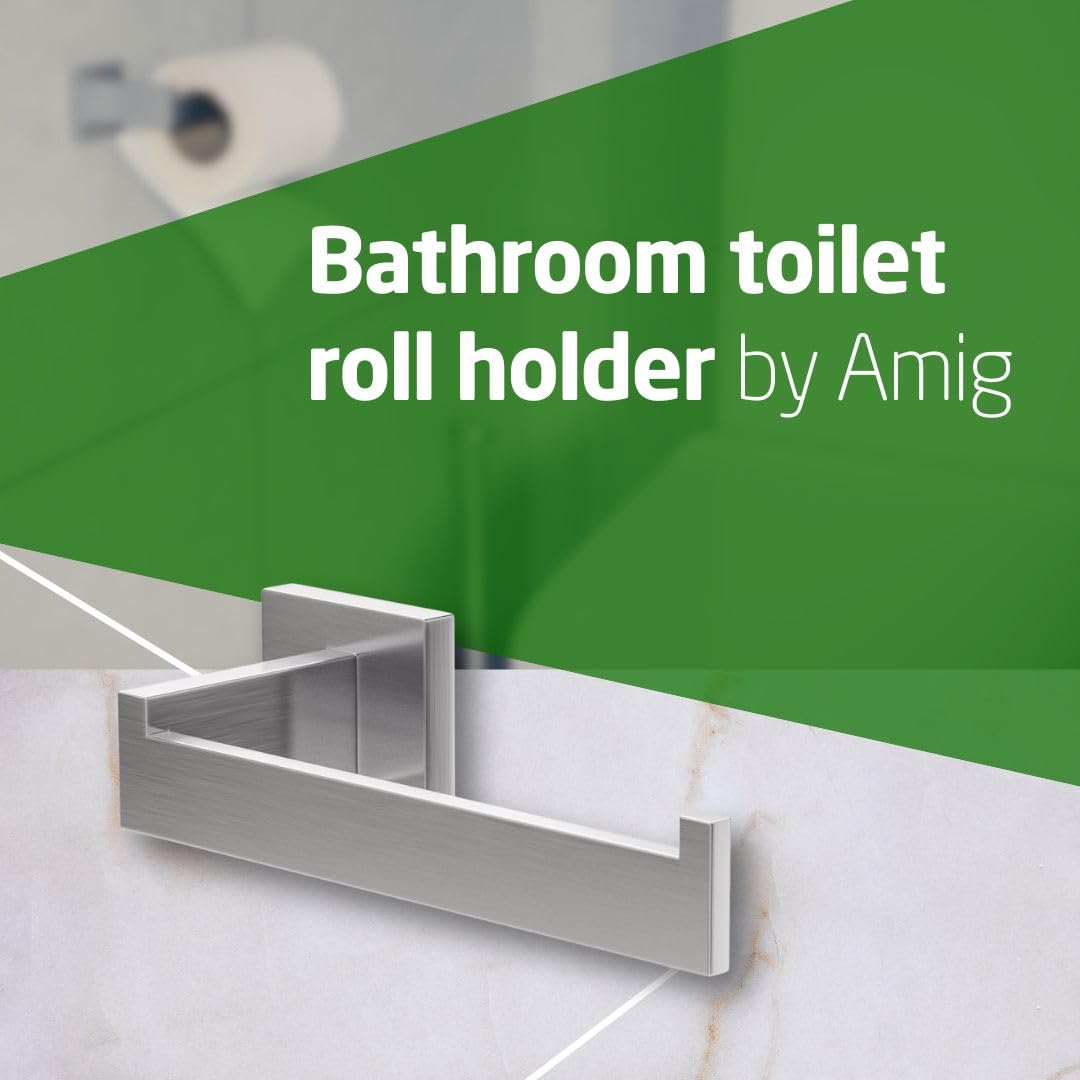 Amig - Bathroom Toilet roll Holder Mod. Isla-3, Matte Silver - Image 2