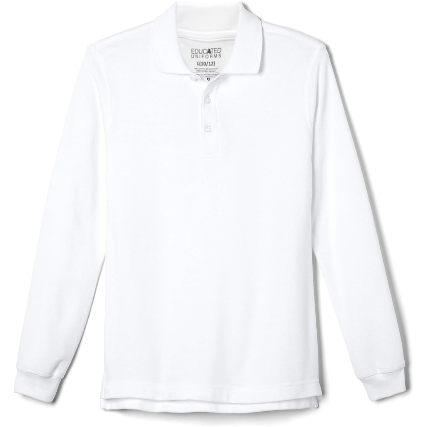 Boys 2T-20 Long Sleeve Pique Polo Uniform Shirt