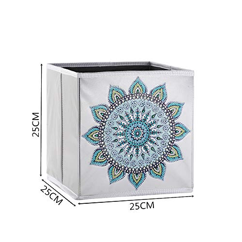 5D DIY Diamond Painting Folding storage box, Mosaic Making Drill Special Shape Diamond Painting Kit for Bags, Embroidery Diamond Arts Craft Home Decor (J)