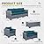 Lviden 5 Piece Wicker Patio Furniture Sets Outdoor Conversation Set, PE Rattan Sectional Sofa Couch with Storage Table and Non-Slip Peacock Blue Cushions, Furniture Covers Included