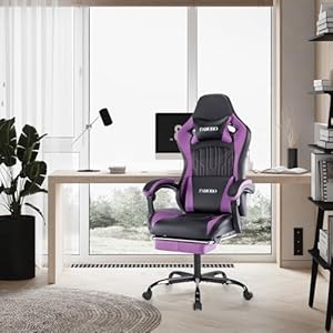 Gamingrecliningchairwithfootrestlinkagearmrestsbigandtallmodernstylecomputerchairswithmassagelumbarsupportleatherpurple Urban Country Home Decor Gaming reclining chair with footrestlinkage armrestsbig and tall modern style computer chairs with massage lumbar support leather purple urban country home decor