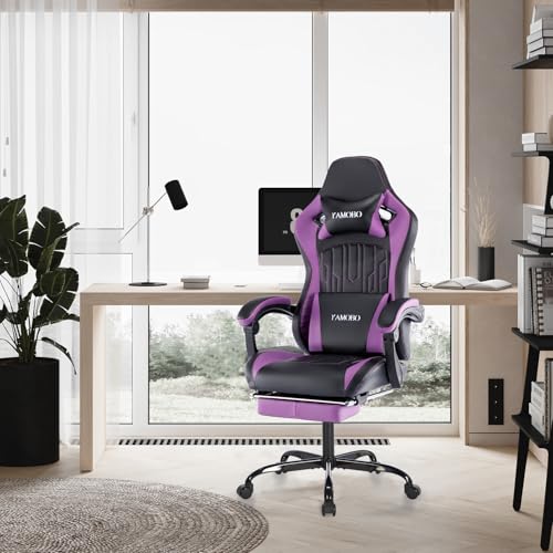 Gamingrecliningchairwithfootrestlinkagearmrestsbigandtallmodernstylecomputerchairswithmassagelumbarsupportleatherpurple Urban Country Home Decor Gaming reclining chair with footrestlinkage armrestsbig and tall modern style computer chairs with massage lumbar support leather purple urban country home decor