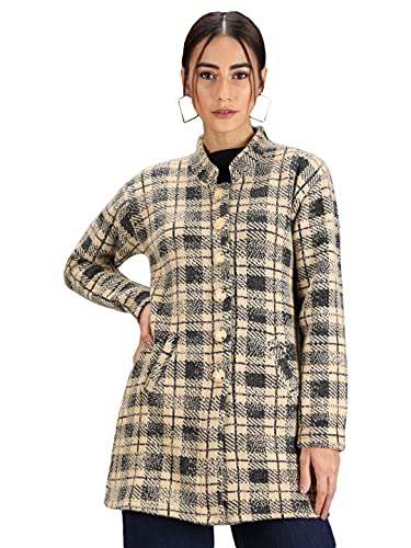 Image of eWools Women's Wool Blend Banded Collar Cardigan Sweaters