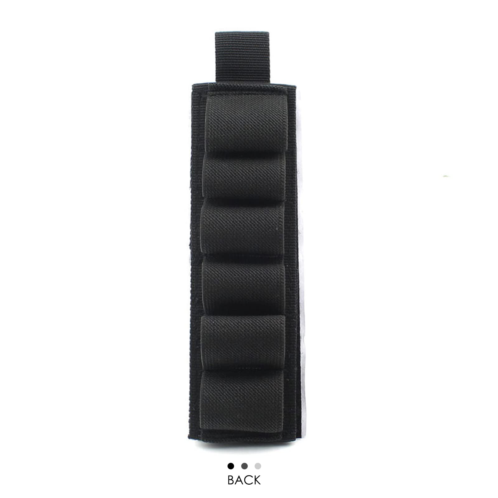 Porta cartucce per Fucili - Porta cartucce per Munizioni 6 Rotondi - Porta Munizioni tattico in Nylon con Strisce adesive per cartucce per Fucili Airsoft(Black)