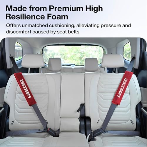 Image of Car Seat Belt Shoulder Pad Pack of 2 Safty Car Belt Cover for Safe Driving Comfortable to Drivers Travellers Fit for All Car