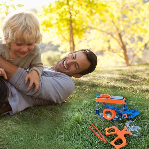 Bug Catcher Kit, Bug Collection Kit, Outdoor Nature Explorer Kit with Stickers, Tweezers, Science Educational Kit, Bug Observation Container for Boys and Girls(Orange)