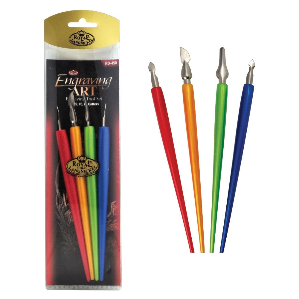 Royal Brush Foil Engraving Art Scraper Tools 4/Pkg-