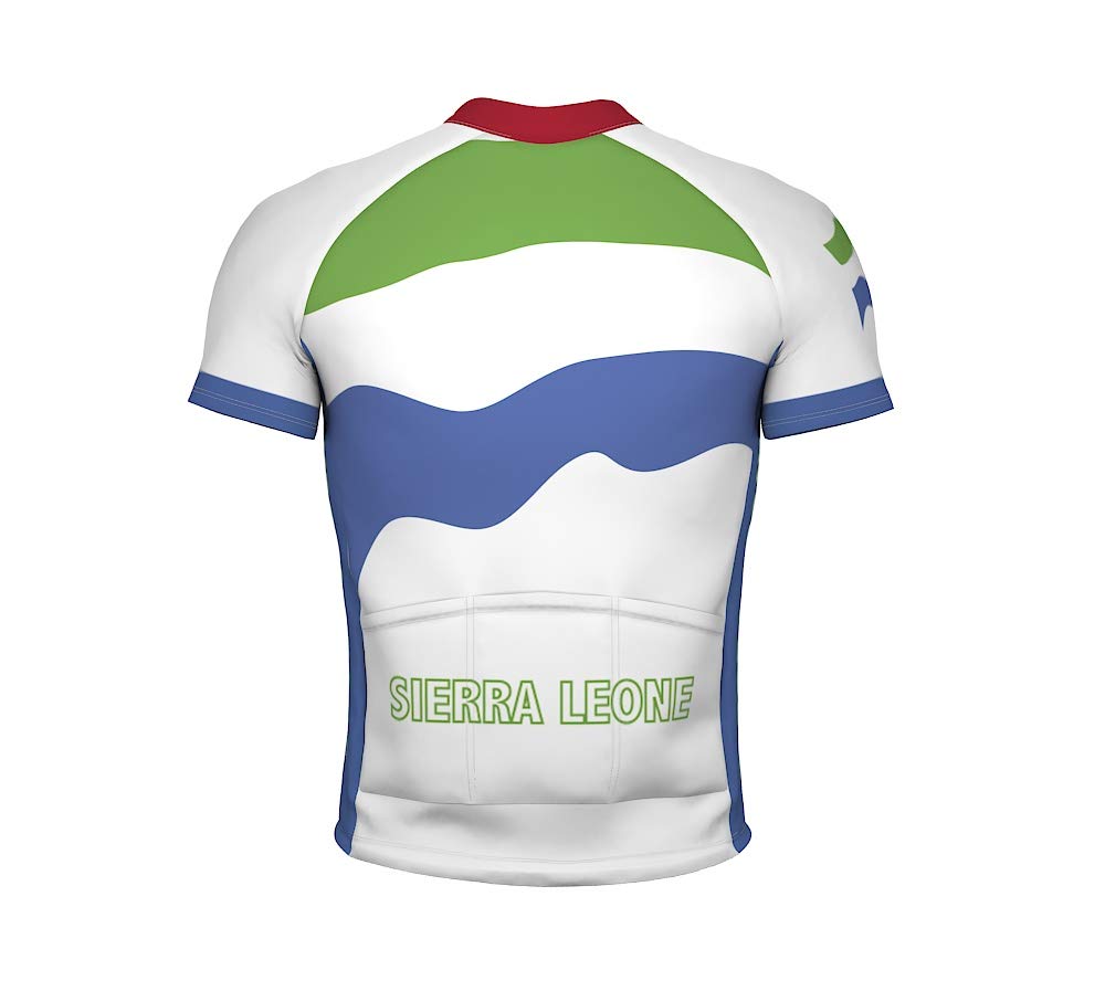 ScudoPro Sierra Leone Emblem Full Zipper Bike Short Sleeve Cycling Jersey for Women - Size XL Multicolored