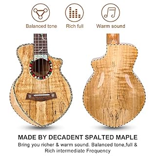 Hricane Ukulélé de concert en érable spalté 58,4 cm pour adultes débutants, ukulélé professionnel en bois avec corps… - Les Beatles, Paul McCartney, John Lennon, RIngo Starr, George Harrison Hricane Ukulélé de concert en érable spalté 58,4 cm pour adultes débutants, ukulélé professionnel en bois avec corps… – Image 3