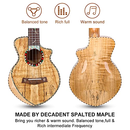 Hricane Ukulélé de concert en érable spalté 58,4 cm pour adultes débutants, ukulélé professionnel en bois avec corps… - Les Beatles, Paul McCartney, John Lennon, RIngo Starr, George Harrison Hricane Ukulélé de concert en érable spalté 58,4 cm pour adultes débutants, ukulélé professionnel en bois avec corps… – Image 4