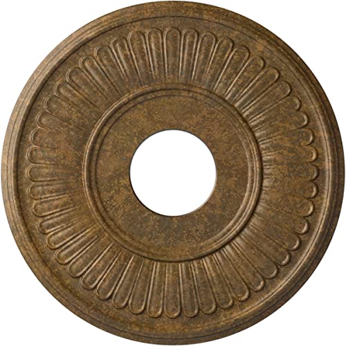 Image of Ekena Millwork 15 3 /4 inchOD x 3 7 /8 inchID x 3 /4 inchP Berkshire Fits Canopies up to 7 inch Ceiling Medallion, Rubbed Bronze