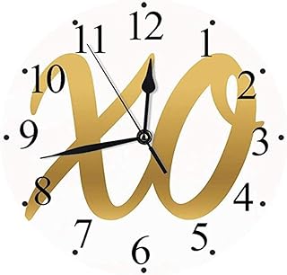 NIUMM Orologio da Parete Silenzioso Abbracci E Baci San Valentino Ispirato Sfondo Vintage Celebrazione Stile Immagine Orologio da Parete