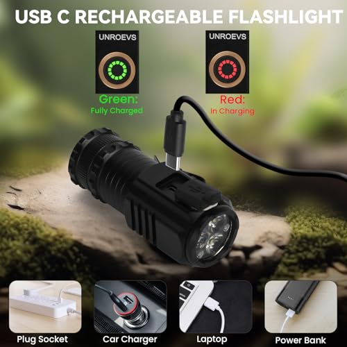 Unroevs TORCH 111 Mini Led Flashlight Rechargeable Usb C Charging, Small Flashlights Powerful Max 2550 Lumens With 5 Light Modes, Pocket Flashlight With Clip thumb #4