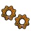 2PK Orange Black Gear Ring Tiger