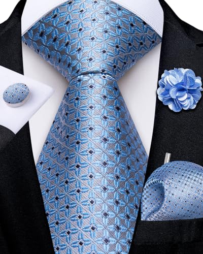 Image of DiBanGu Mens Zipper Tie Silk Pre-Tied Necktie with Gift Box