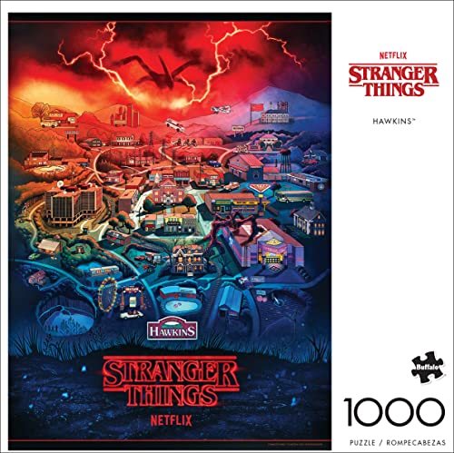 Buffalo Games - Stranger Things - Hawkins - 1000 Piece Jigsaw Puzzle, Multicolor, 1000 pieces, 26.75 x 19.75 inches - Image 2