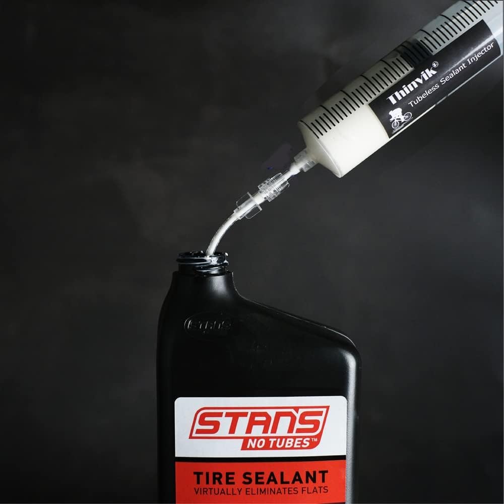 Thinvik 100ml Jeringuilla Liquido Tubeless Jeringa para Sellador sin Cámara para Ciclismo con Herramienta de Extracción de Núcleo de Válvula Presta y Schrader