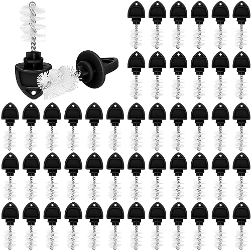 Nuenen 50 Pack Beer Plugs Tap Brush Beer Faucet Cleaning Plug Hygiene Brush Draft for Restaurant Home Party Bar(Black)