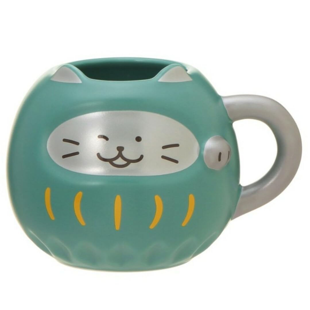 Amazon.co.jp: スタバ まねきねこだるま 招き猫 達磨 マグ グリーン 