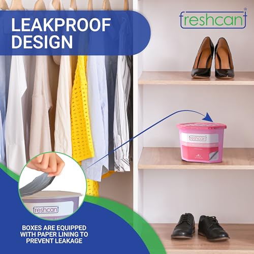 Image of Moisture Absorber | Dehumidifier for Wardrobe, Cupboards & Drawers, Room, Car, Shoe rack | Season XL Pack of 12 | Protect Against Moisture, Mold, Fungus & Odor | Rose, Lavender & Charcoal