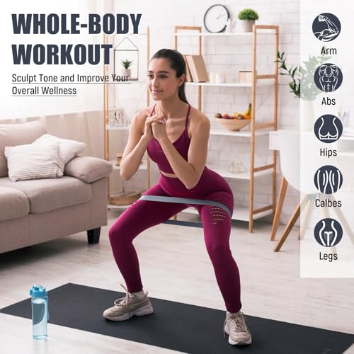 Image of Deekin 20 Pcs Resistance Bands for Women Men 10-115 Lbs 5 Different Resistance Levels Loop Exercise Bands for Leg Working Gym