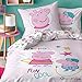 Peppa Wutz CTI Wendebettwäsche Renforce Peppa Pig · Kinder-Bettwäsche für Mädchen · Rosa, Weiß · Peppa & George · Kissenbezug 80x80 + Bettbezug 135x200 cm