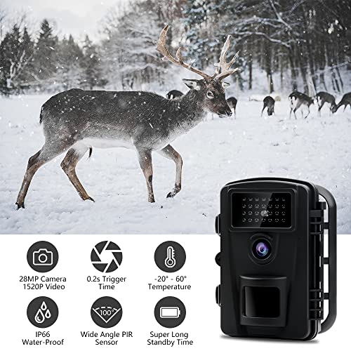 COOLIFE 28MP 1520P HD Wildkamera Fotofalle IP66 Wasserdicht Wildtierkamera 940nm IR LEDs Nachtsicht Bewegungsmelder 0,2s… – Bild 7