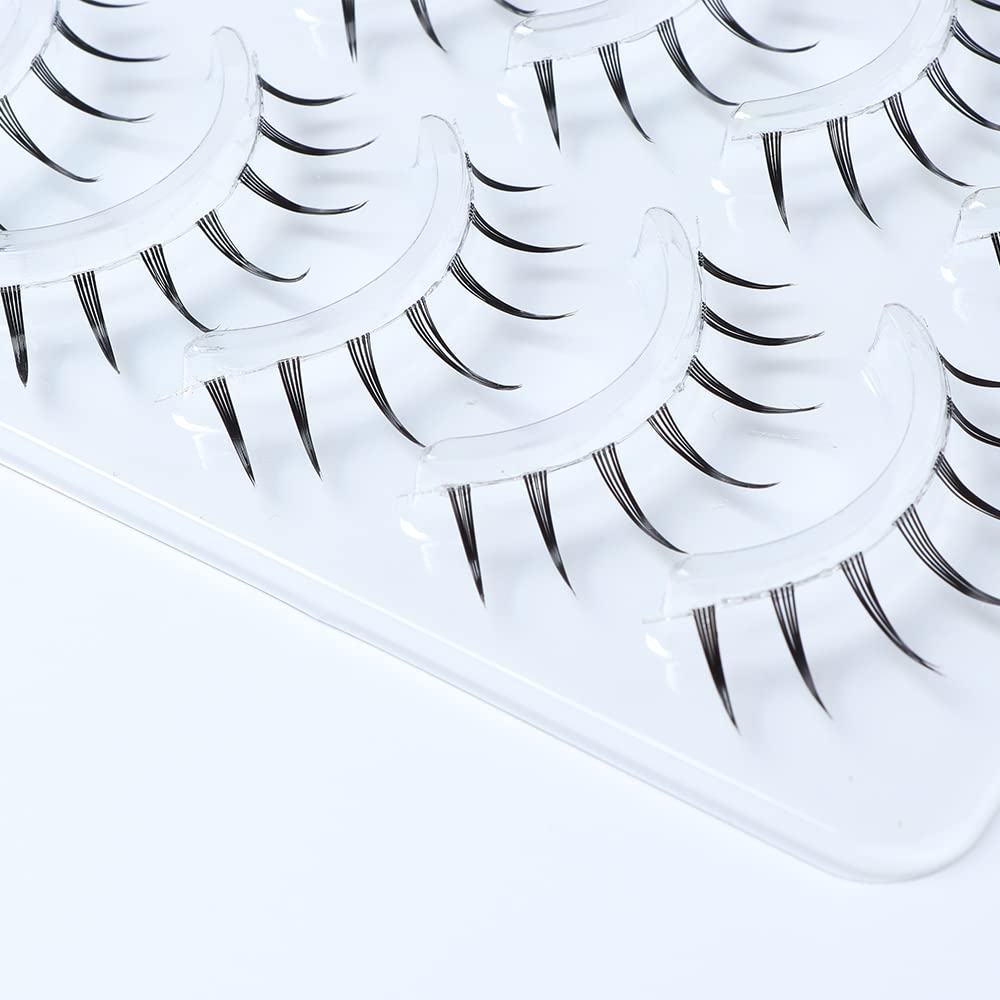 Emotao Japanese Style False Eyelashes Makeup Manga Lashes Cosplay Anime Eyelash Lashes Doll Eye Natural 5 Pairs Asian False Eyelashes Pack Look Like Individual (manga lashes（M9-01）)